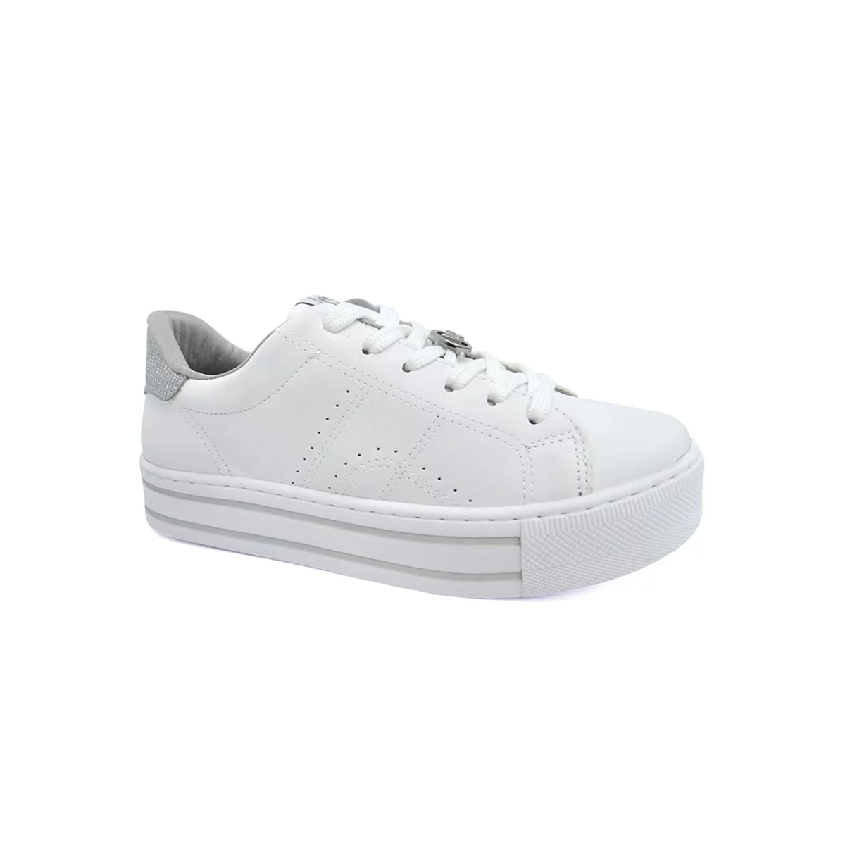 Tênis Via Marte Casual 23-11807 Branco/Prata Tênis Via Marte Casual 23-11807 Branco/Prata