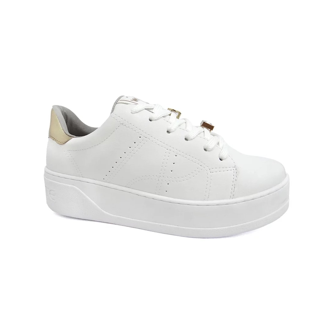 Tênis Via Marte Casual 23-13501 Branco/Gold