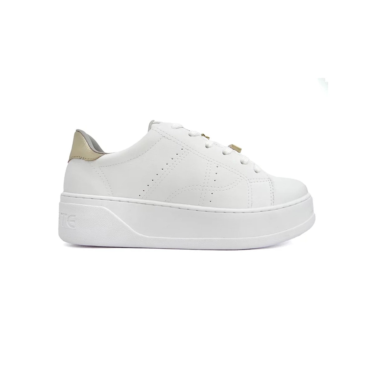Tênis Via Marte Casual 23-13501 Branco/Gold Tênis Via Marte Casual 23-13501 Branco/Gold