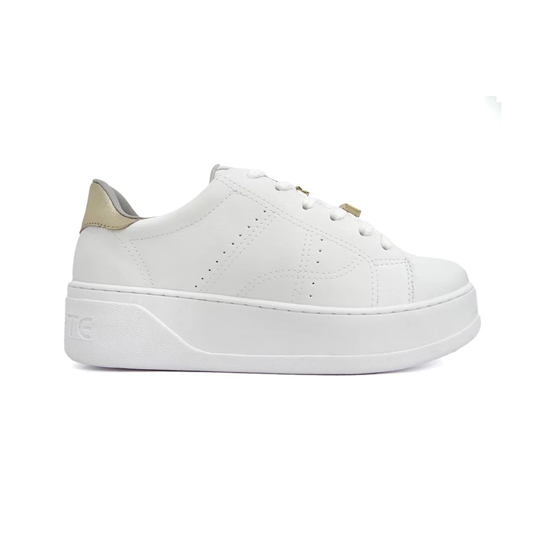 Tênis Via Marte Casual 23-13501 Branco/Gold Tênis Via Marte Casual 23-13501 Branco/Gold