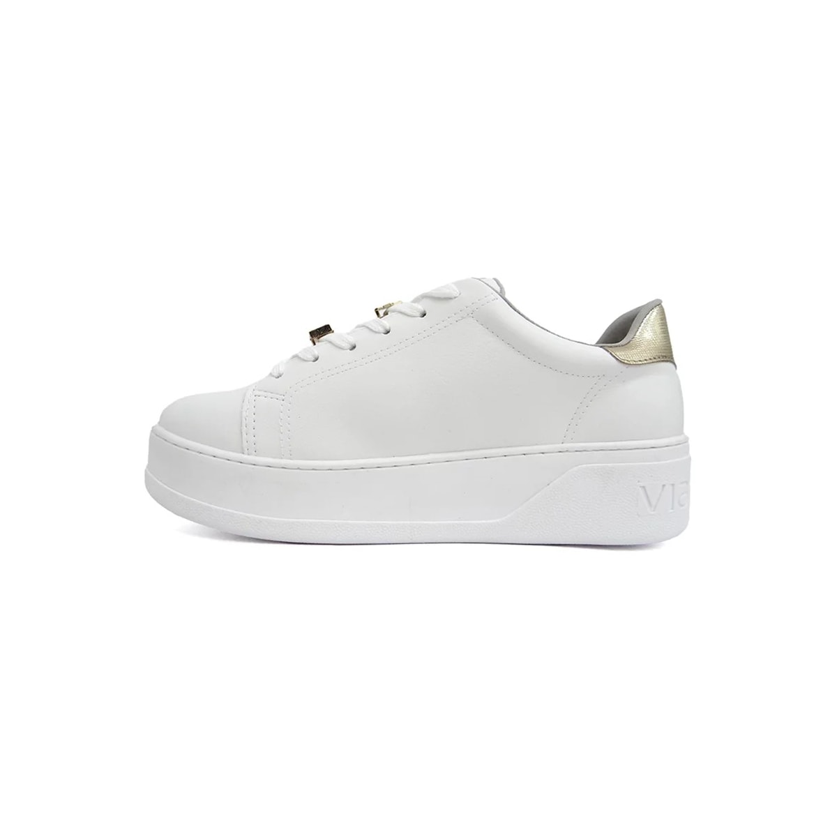 Tênis Via Marte Casual 23-13501 Branco/Gold Tênis Via Marte Casual 23-13501 Branco/Gold