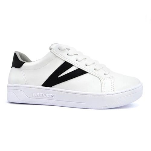 Tênis Via Marte Casual 23-6202-01 Branco/Preto