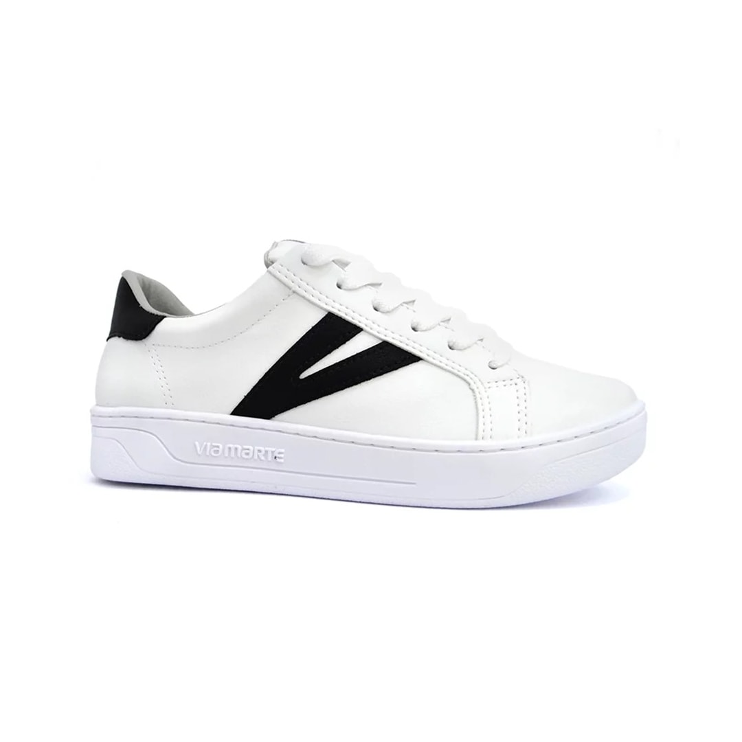 Tênis Via Marte Casual 23-6202-01 Branco/Preto