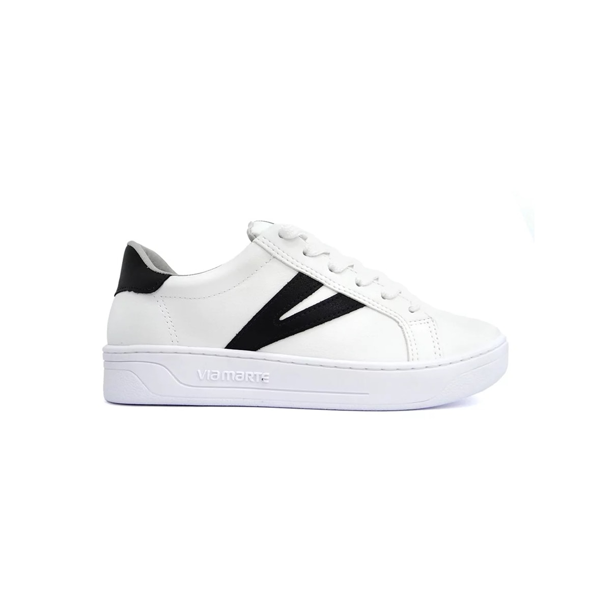 Tênis Via Marte Casual 23-6202-01 Branco/Preto Tênis Via Marte Casual 23-6202-01 Branco/Preto