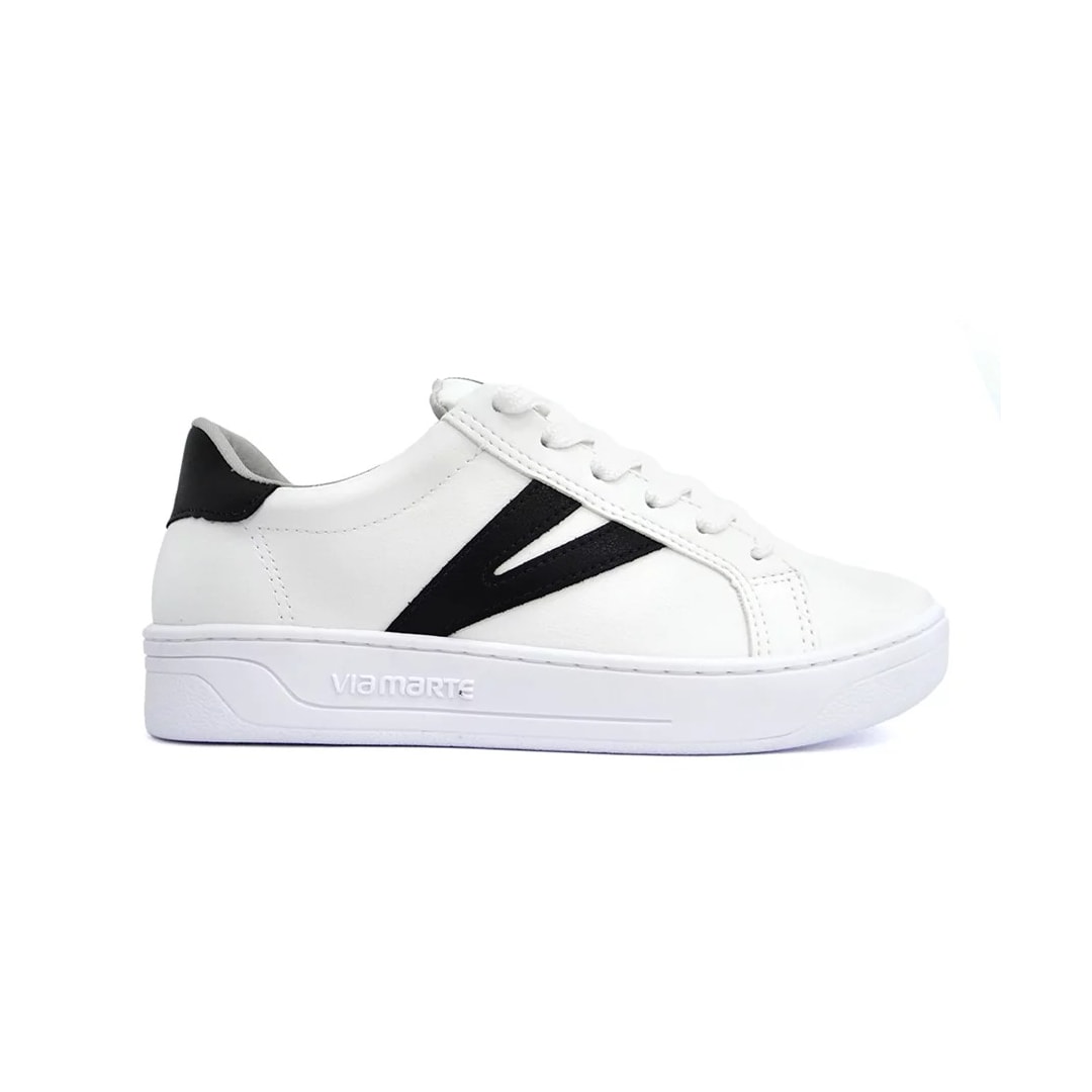Tênis Via Marte Casual 23-6202-01 Branco/Preto