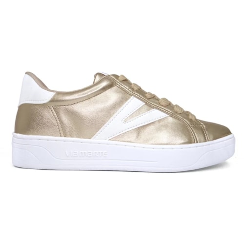 Tênis Via Marte Casual 23-6202-01 Gold/Branco