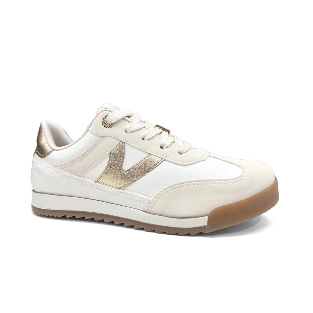 Tênis Via Marte Casual 237-024-05 Marfim/Milk/Gold Tênis Via Marte Casual 237-024-05 Marfim/Milk/Gold
