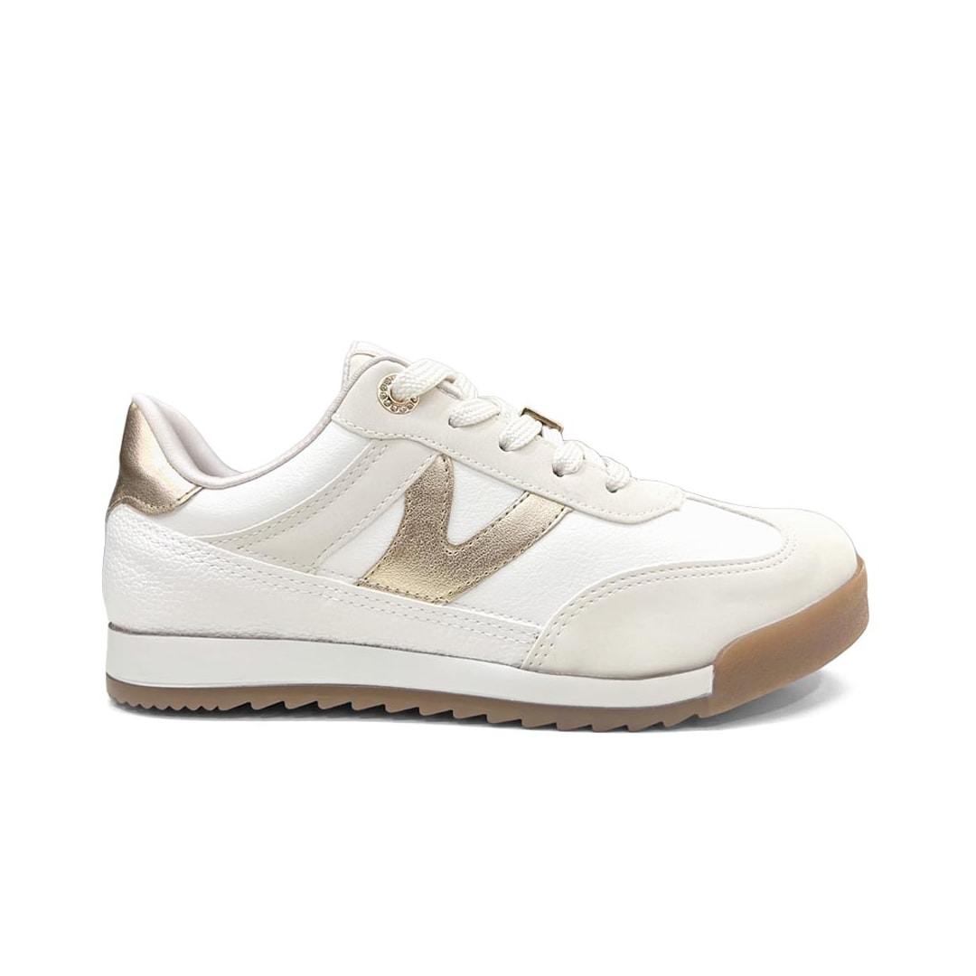 Tênis Via Marte Casual 237-024-05 Marfim/Milk/Gold