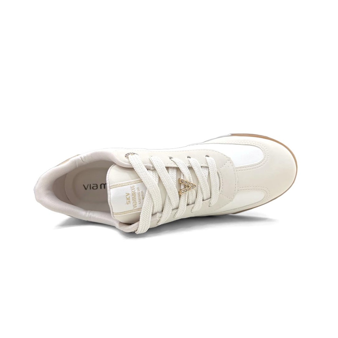 Tênis Via Marte Casual 237-024-05 Marfim/Milk/Gold