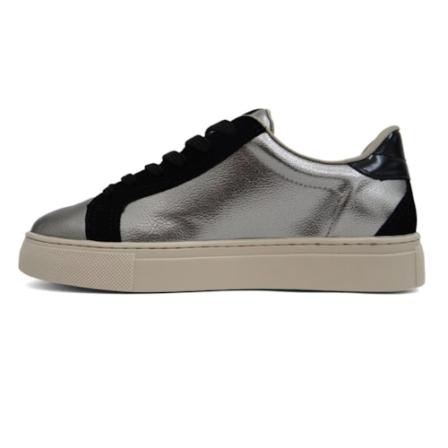 Tenis Via Marte Casual Feminino 082-010 Pewter/Preto/Preto