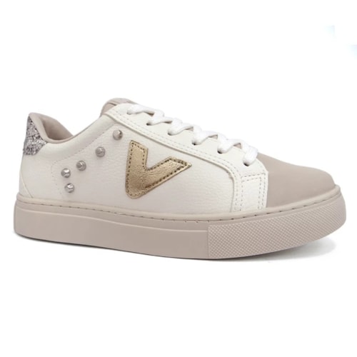 Tênis Via Marte Casual Feminino 082-012 Bege/Milk/Dourado/Pr