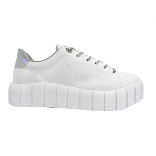 Tênis Via Marte Casual Feminino 23-10910 Branco/Prata