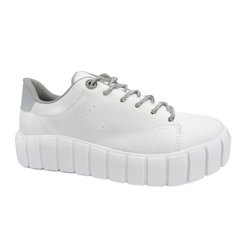 Tênis Via Marte Casual Feminino 23-10910 Branco/Prata