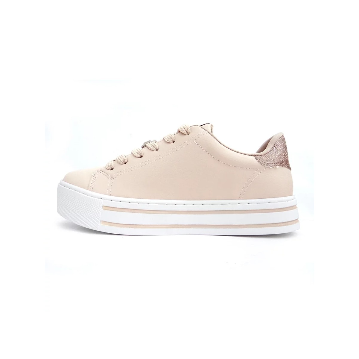 Tênis Via Marte Casual Feminino 23-11807 Aveia/Rouge Tênis Via Marte Casual Feminino 23-11807 Aveia/Rouge