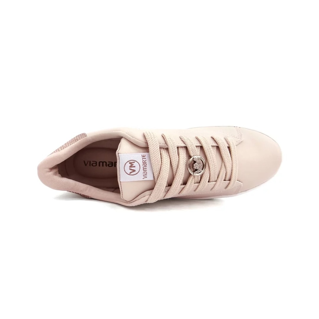 Tênis Via Marte Casual Feminino 23-11807 Aveia/Rouge Tênis Via Marte Casual Feminino 23-11807 Aveia/Rouge