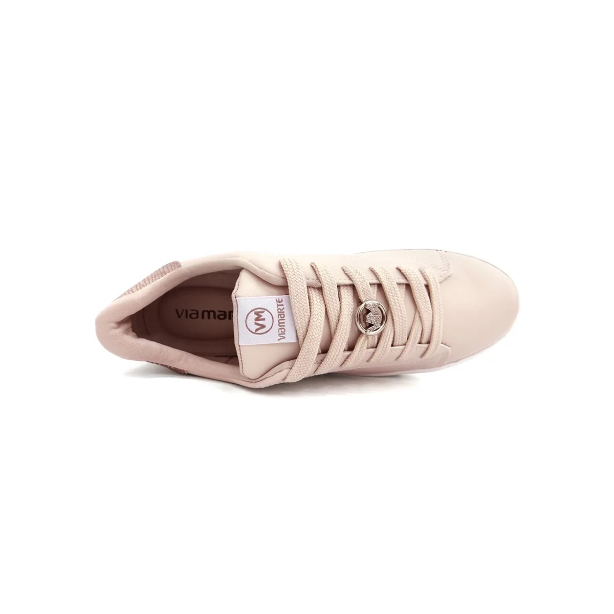 Tênis Via Marte Casual Feminino 23-11807 Aveia/Rouge