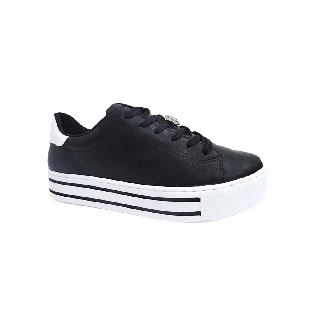 Tênis Via Marte Casual Feminino 23-11807 Preto/Branco Tênis Via Marte Casual Feminino 23-11807 Preto/Branco