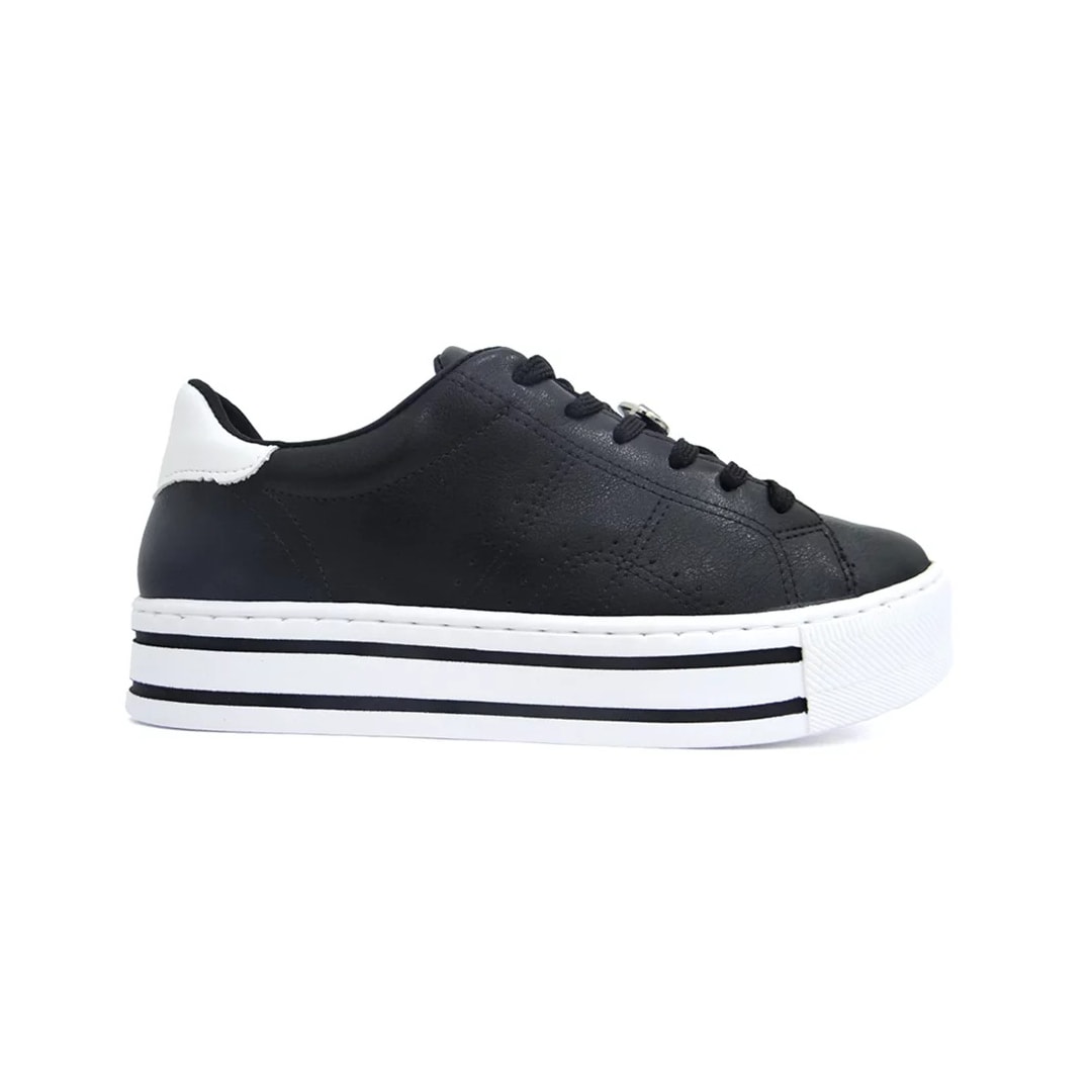 Tênis Via Marte Casual Feminino 23-11807 Preto/Branco Tênis Via Marte Casual Feminino 23-11807 Preto/Branco