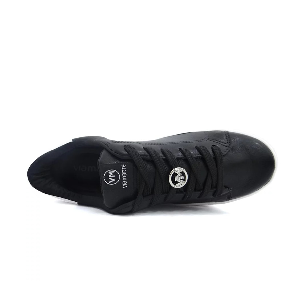 Tênis Via Marte Casual Feminino 23-11807 Preto/Branco