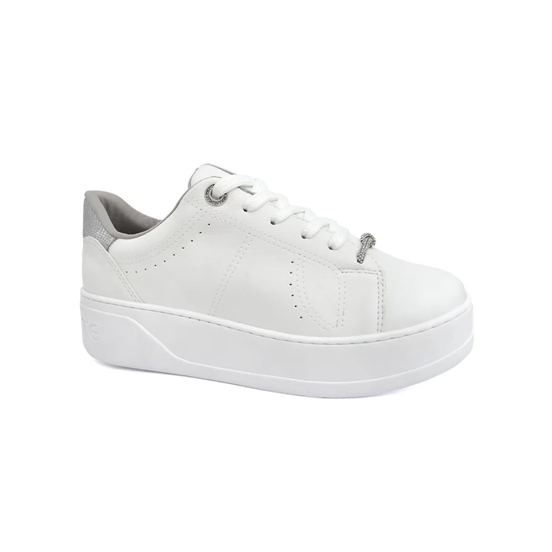 Tênis Via Marte Casual Feminino 23-13506 Branco/Prata
