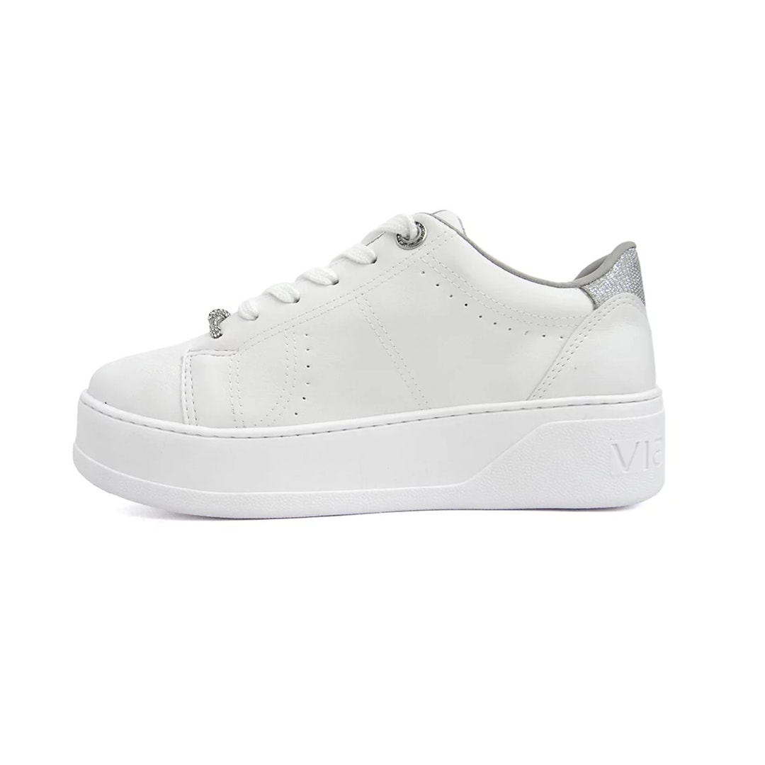 Tênis Via Marte Casual Feminino 23-13506 Branco/Prata Tênis Via Marte Casual Feminino 23-13506 Branco/Prata