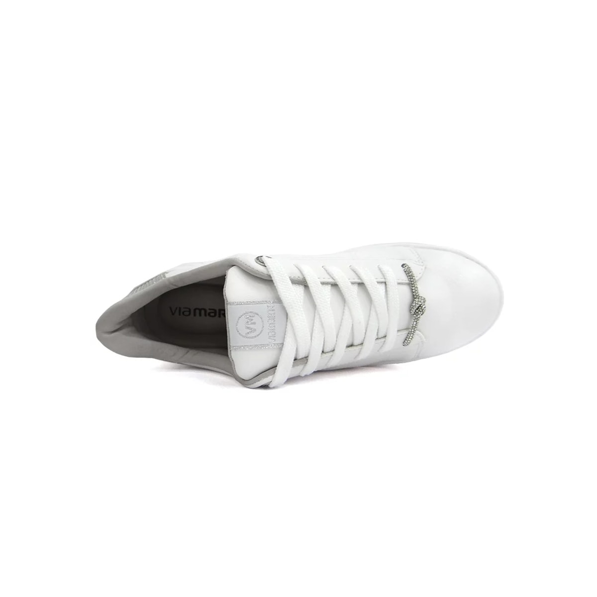 Tênis Via Marte Casual Feminino 23-13506 Branco/Prata Tênis Via Marte Casual Feminino 23-13506 Branco/Prata