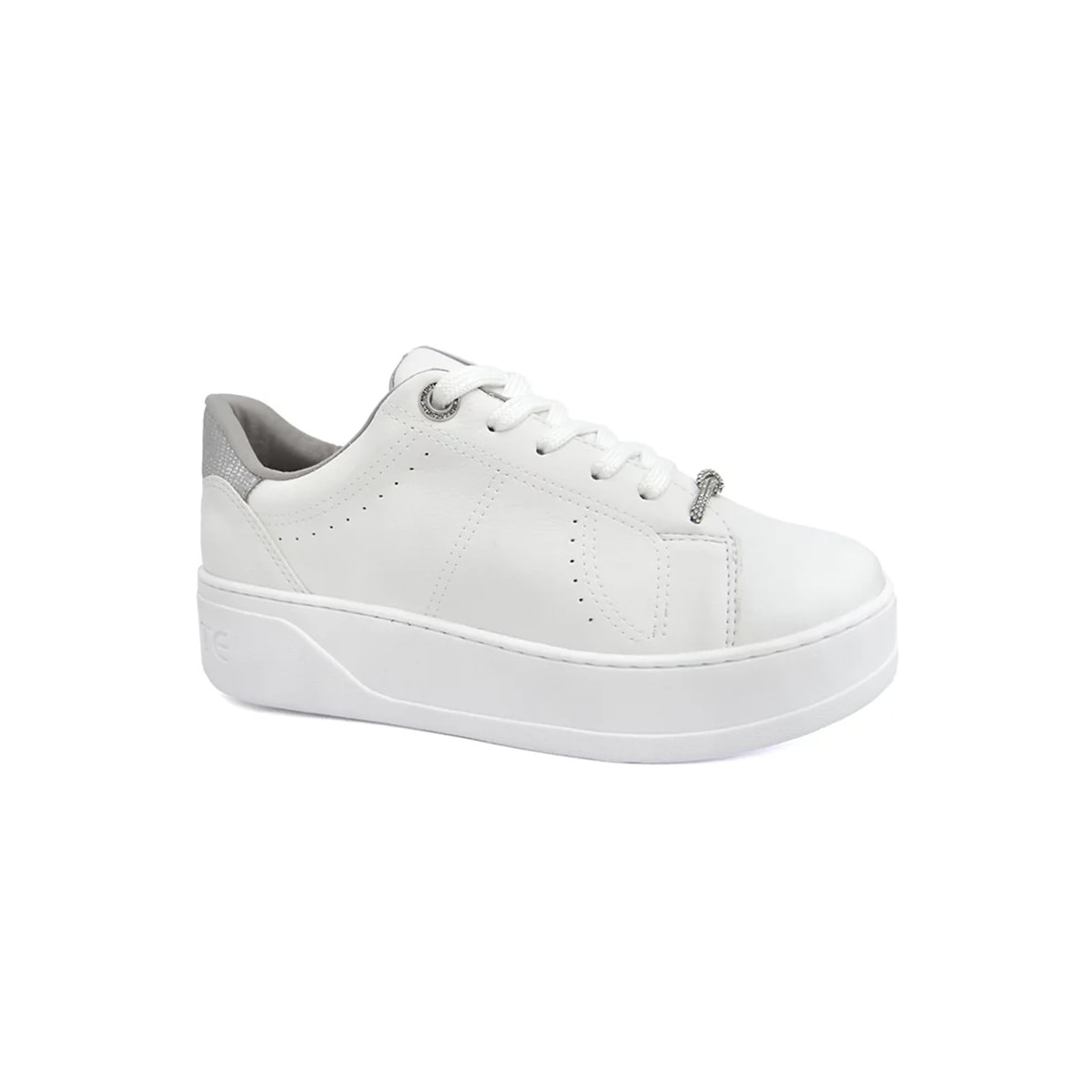 Tênis Via Marte Casual Feminino 23-13506 Branco/Prata Tênis Via Marte Casual Feminino 23-13506 Branco/Prata