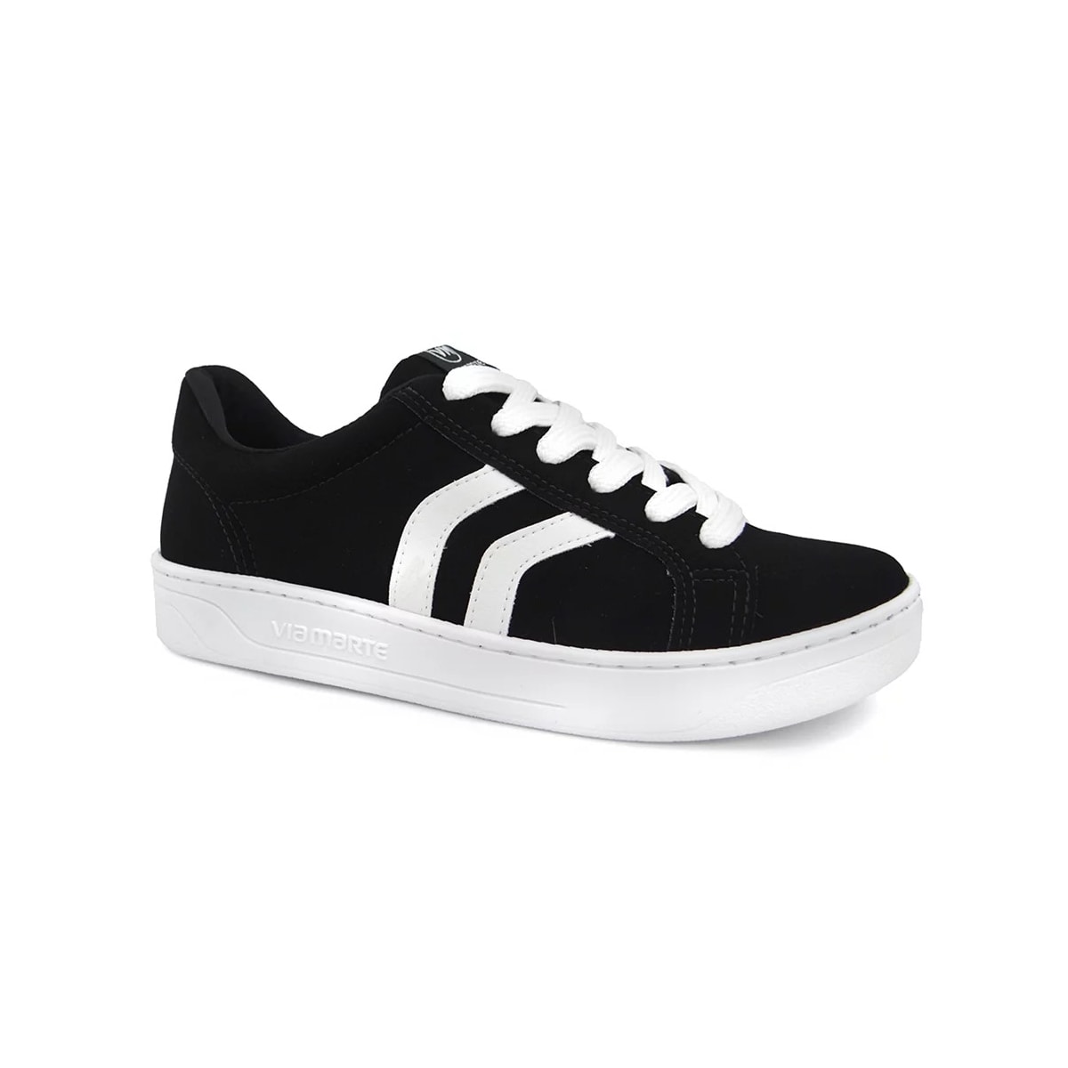 Tênis Via Marte Casual Feminino 23-6203 Preto/Branco Tênis Via Marte Casual Feminino 23-6203 Preto/Branco