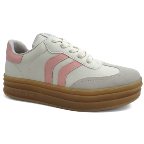 Tenis Via Marte Casual Plataforma 156-001-05 Bege