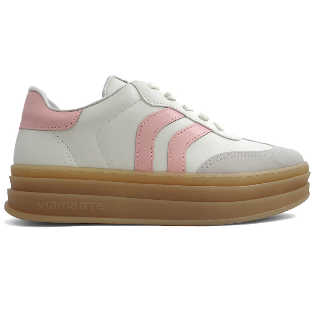 Tênis Via Marte Casual Plataforma 156-001-05 Bege Tênis Via Marte Casual Plataforma 156-001-05 Bege