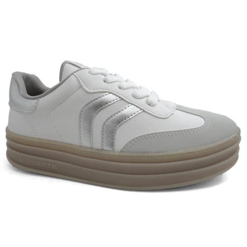 Tenis Via Marte Casual Plataforma 156-001-05 Neve