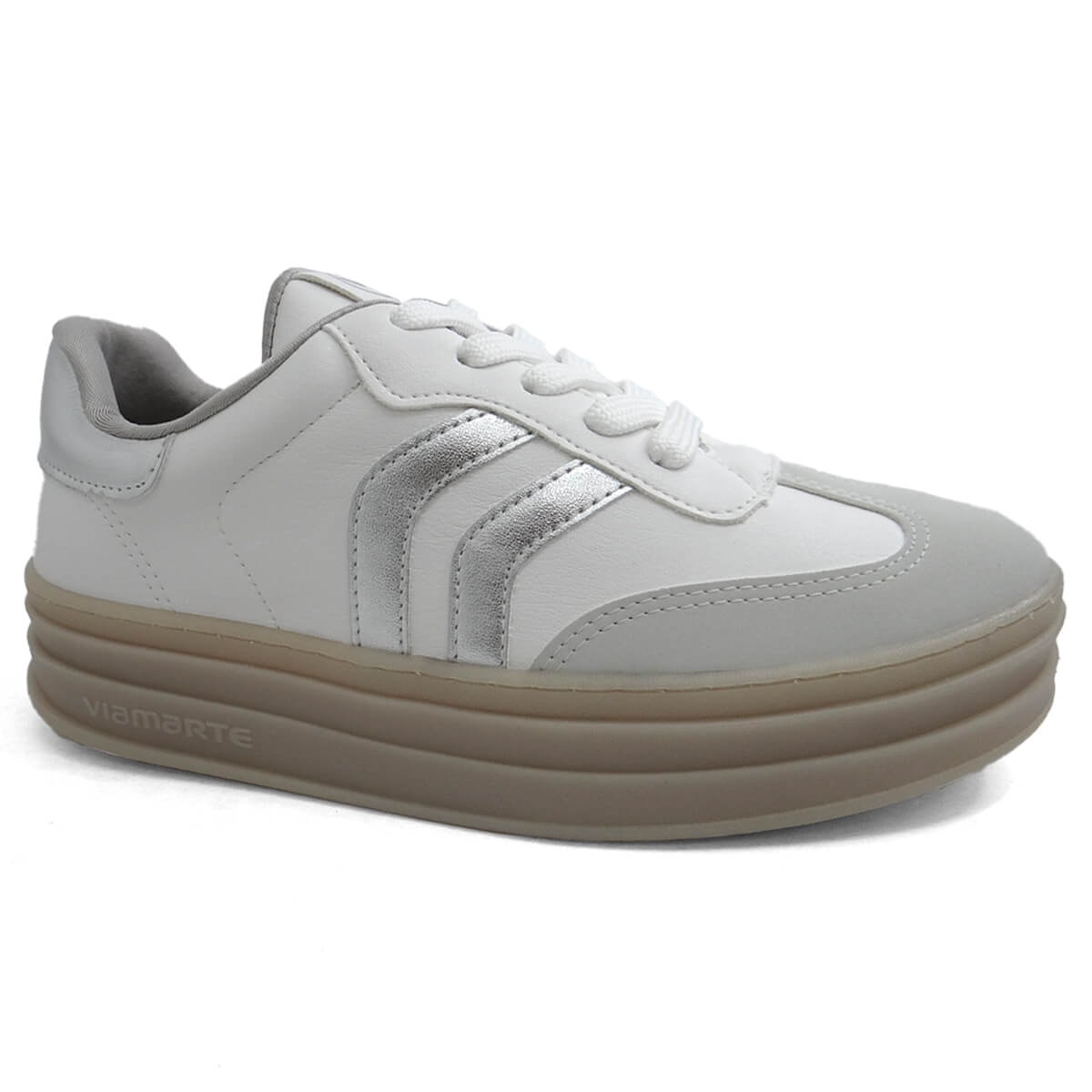 Tênis Via Marte Casual Plataforma 156-001-05 Neve Tênis Via Marte Casual Plataforma 156-001-05 Neve