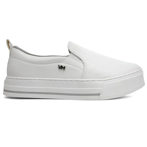 Detalhe - Tênis Via Marte Casual Slip-On 027-007-02 Branco