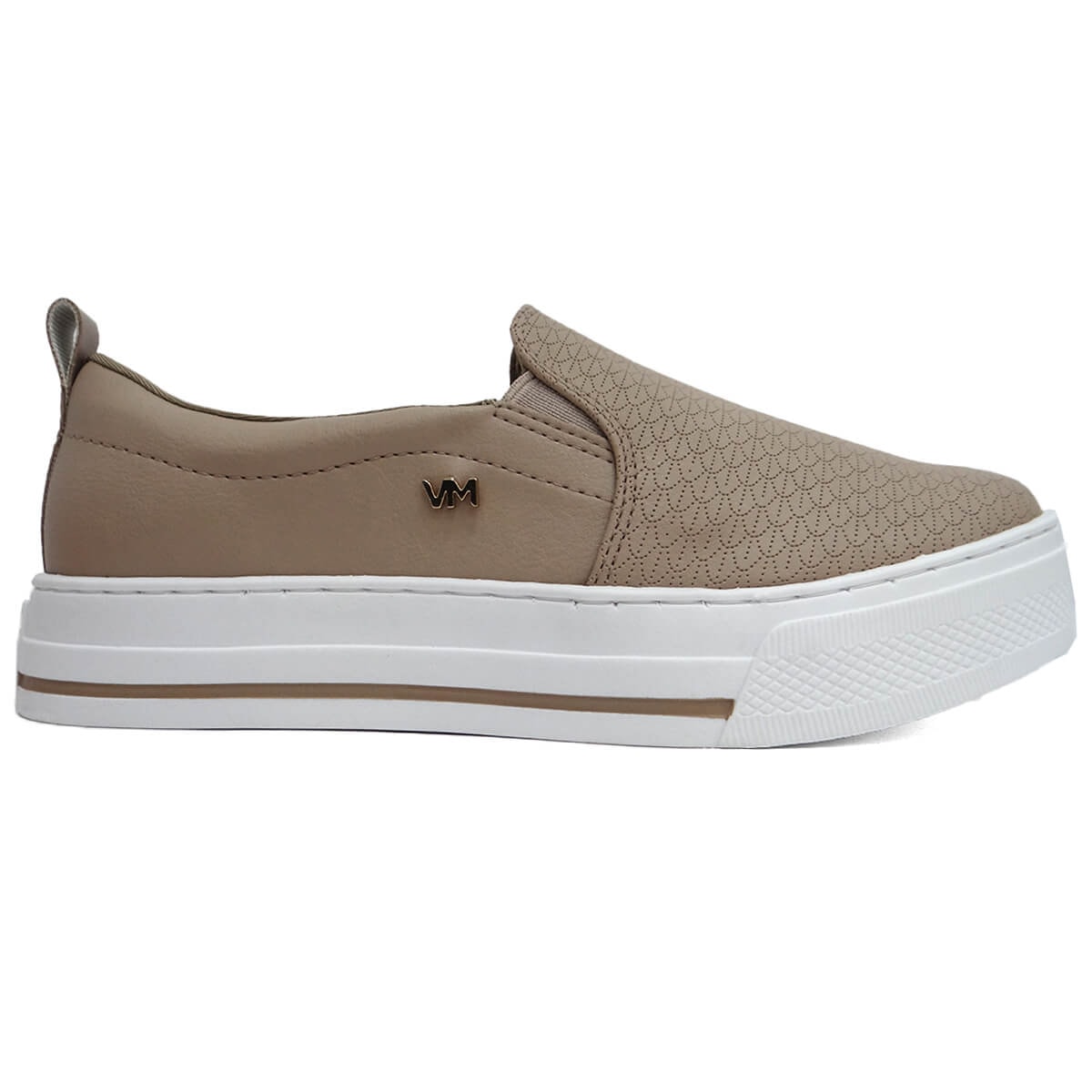 Tênis Via Marte Casual Slip-On 027-007-02 Creme Tênis Via Marte Casual Slip-On 027-007-02 Creme