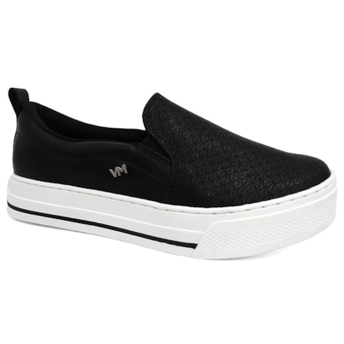 Tenis Via Marte Casual Slip-On 027-007-02 Preto