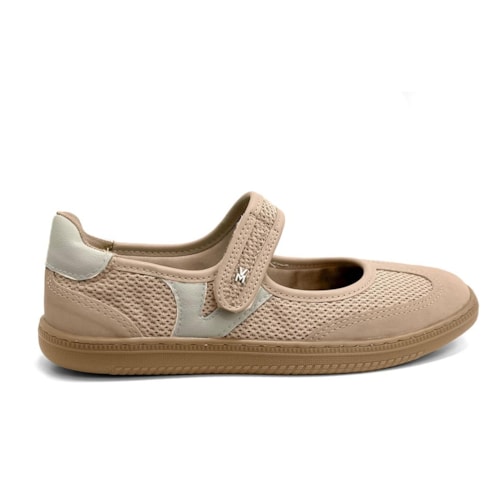 Detalhe - Tênis Via Marte Feminino Casual Boneca 129-019-06 Light Mocha