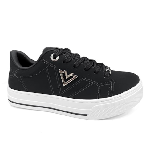 Tênis Via Marte Nobuck Casual 027-048-02 Preto
