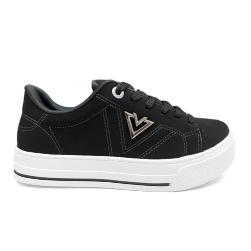 Detalhe - Tênis Via Marte Nobuck Casual 027-048-02 Preto
