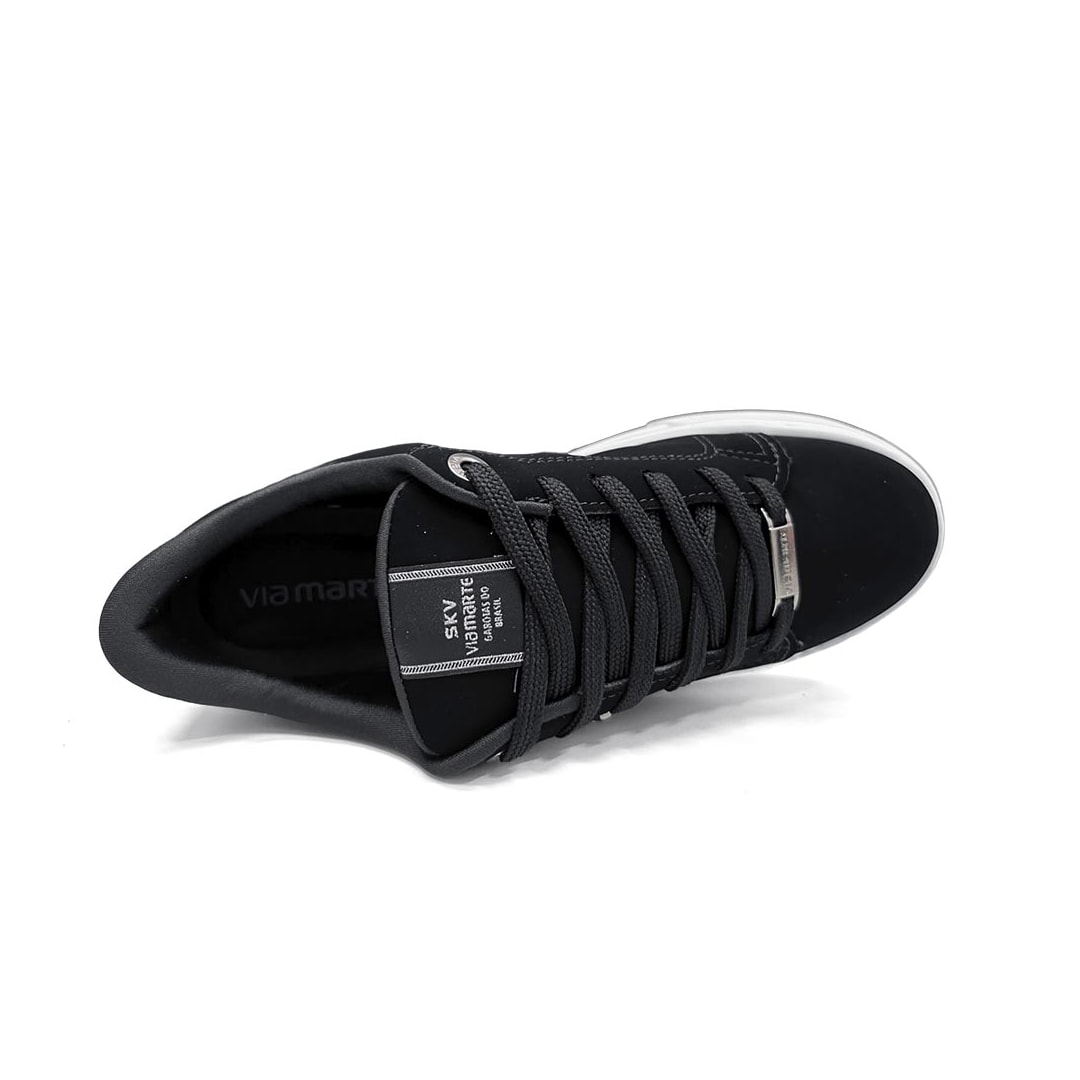 Tênis Via Marte Nobuck Casual 027-048-02 Preto