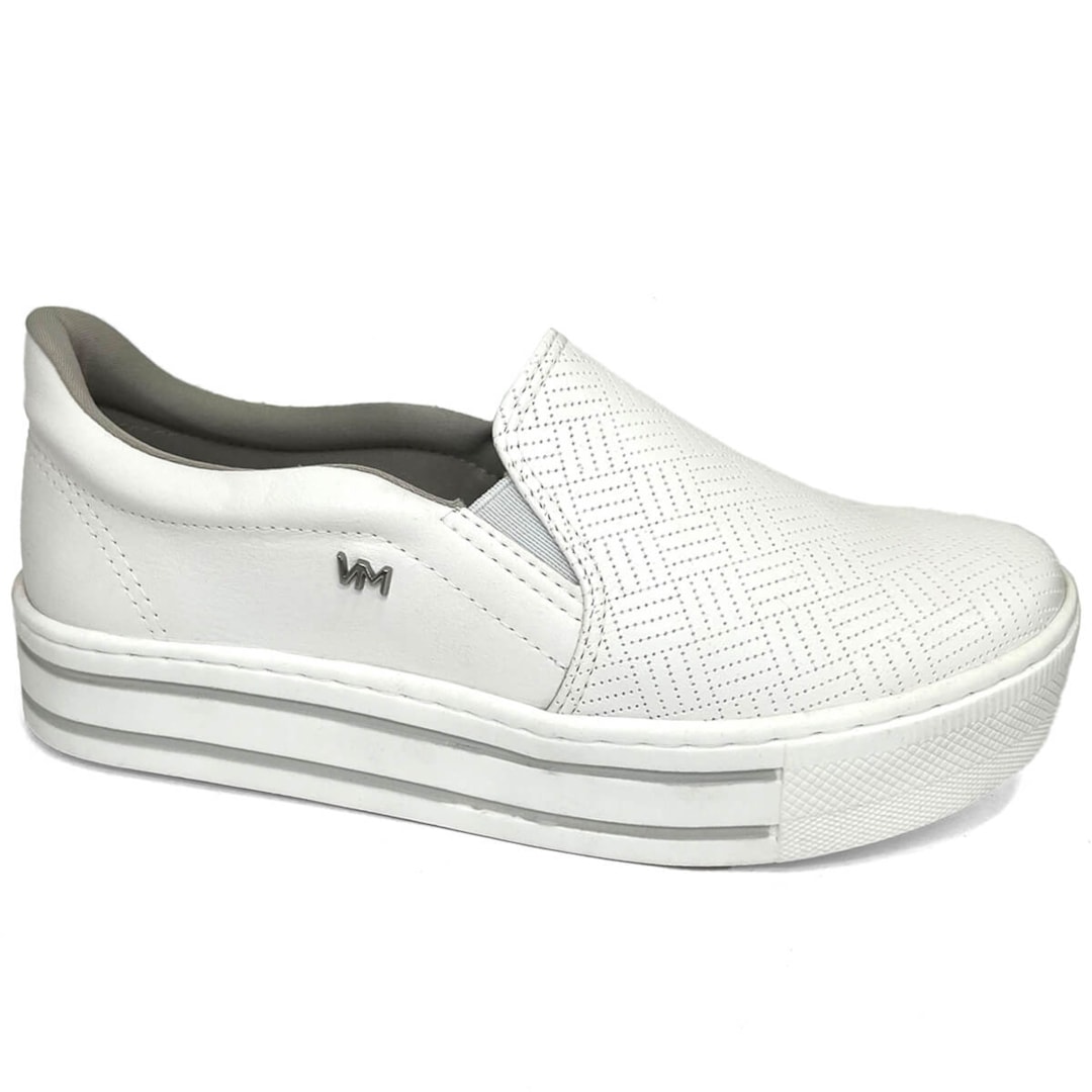 Tênis Via Marte Plataforma 23-8601 Branco/Branco