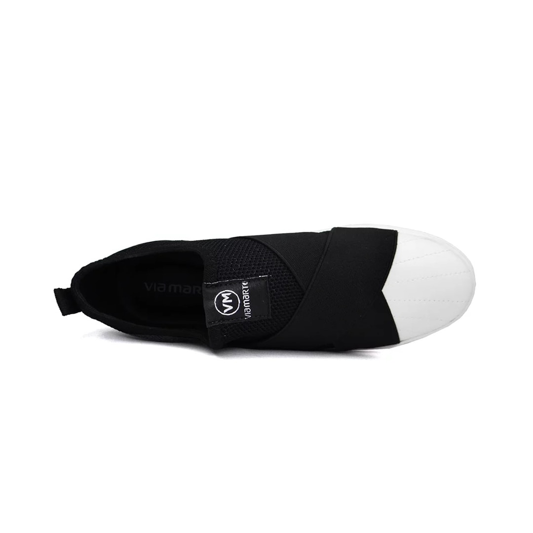 Tênis Via Marte Slip On 23-12105 Preto/Preto