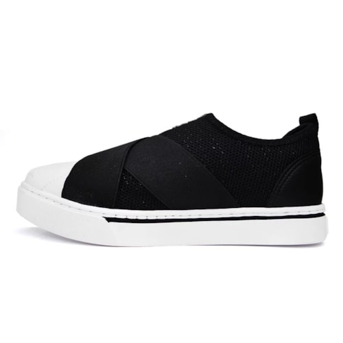 Tênis Via Marte Slip On Feminino 23-12105 Preto/Preto