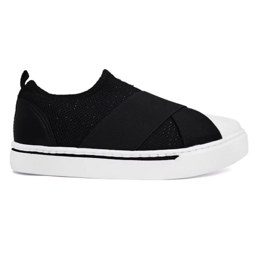 Tênis Via Marte Slip On Feminino 23-12105 Preto/Preto