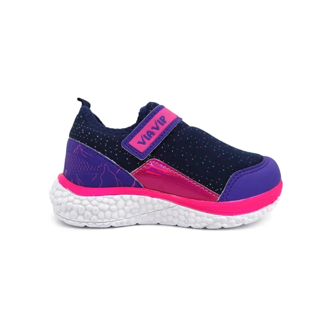 Tênis Via Vip Infantil VV9500 Marinho/Pink
