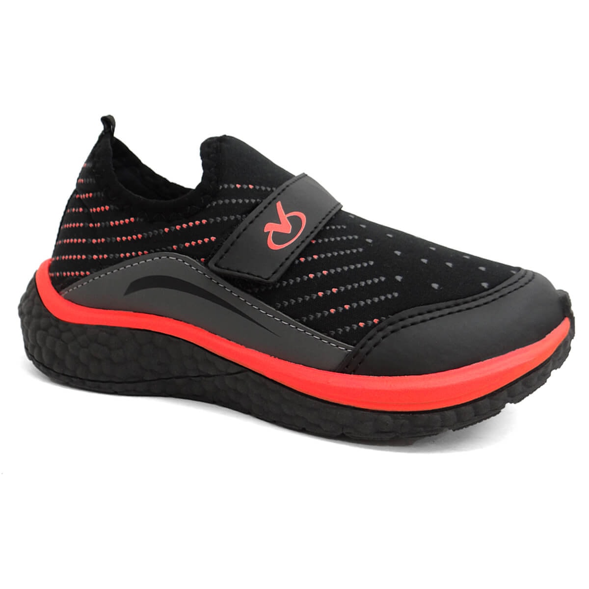 Tênis Via Vip Infantil VV9505 Preto/Laranja Tênis Via Vip Infantil VV9505 Preto/Laranja