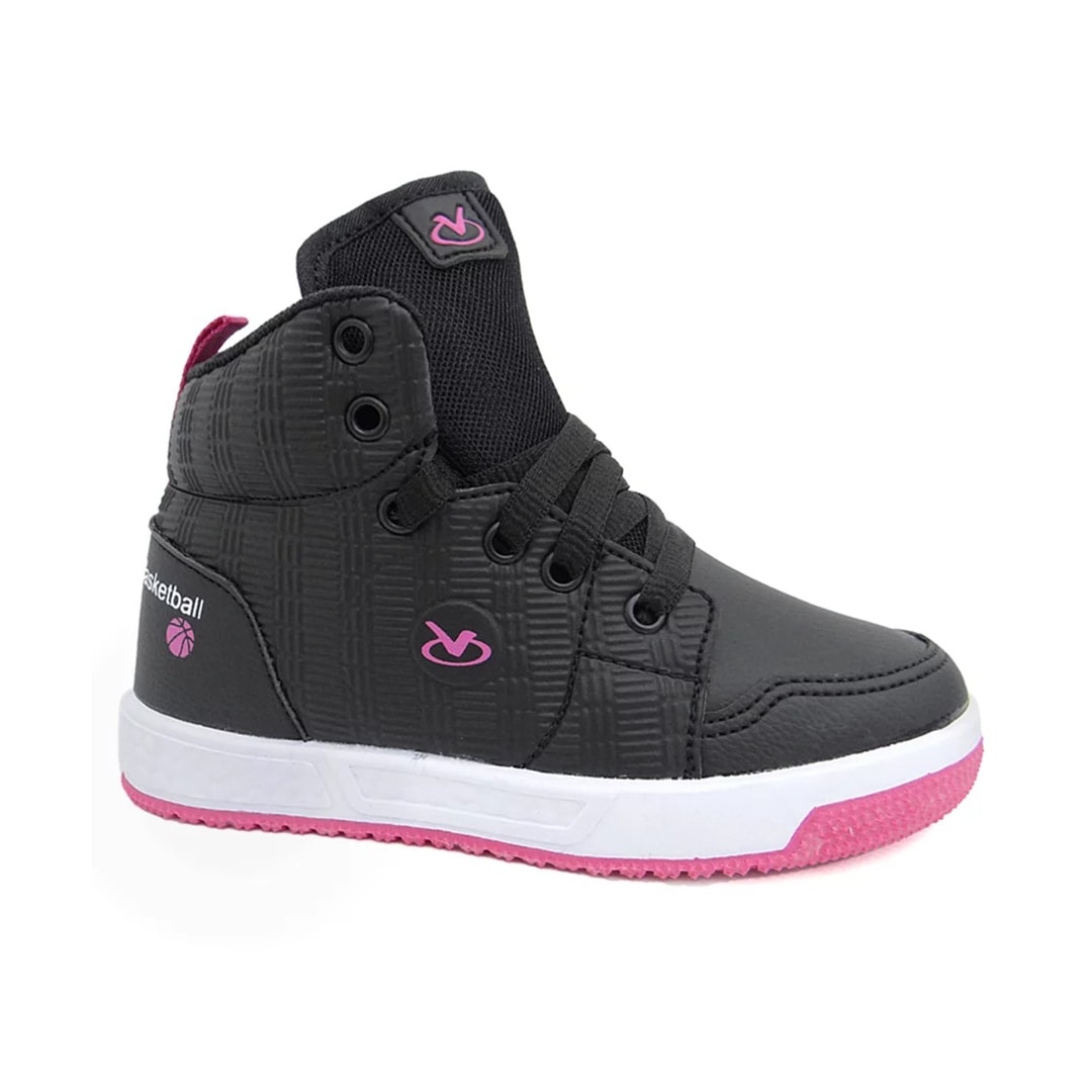 Tênis Via Vip Infatil Vv3809 Preto/Pink