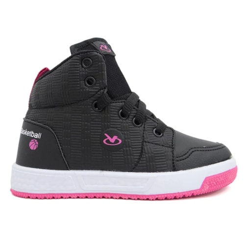 Detalhe - Tênis Via Vip Infatil Vv3809 Preto/Pink
