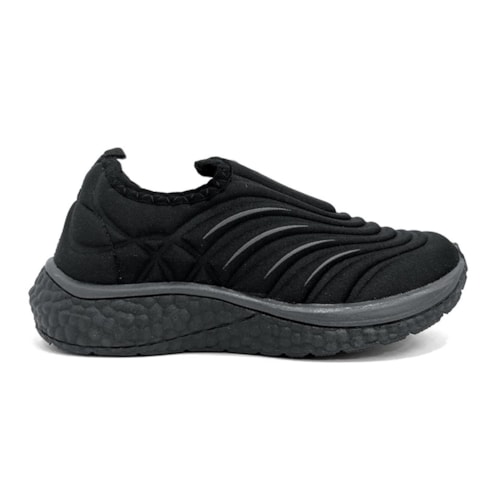 Detalhe - Tênis Via Vip Juvenil Jogging Calce Fácil Vv9533.Pg Preto