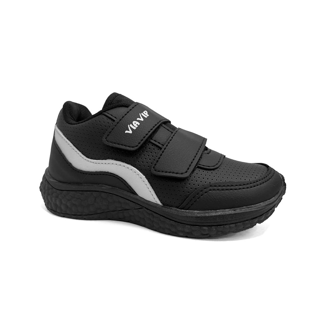 Tênis Via Vip Juvenil Jogging Sintético Vv9529.038 Preto