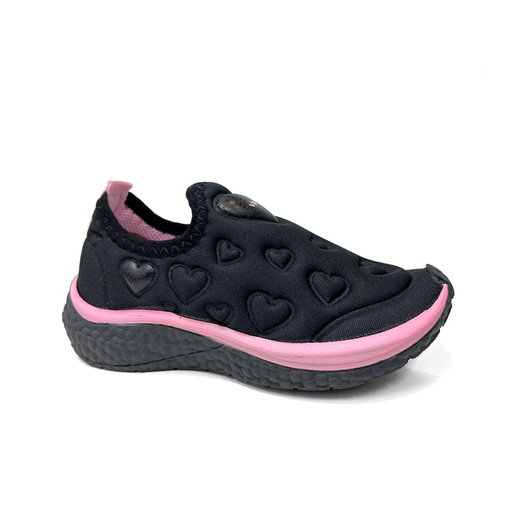 Tênis Via Vip Juvenil Menina Jogging Tecido Vv9532.138 Preto